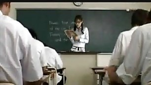 Hot Japanese teacher  gangbanged by students