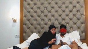 Shameless Muslim Teen slut in hijab Smoking and Sucking cock