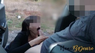 I meet the colleague with the big cock to get fucked outside the car before returning to the cuckold