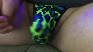 Neon Tiger Thong Bulge Play