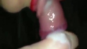 My wife giving blowjob and taking huge cumshot in mouth