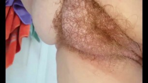 helping the wife dry her hairy bush for black,