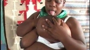 BBW Ebony Pregnant and Milking Pregnant