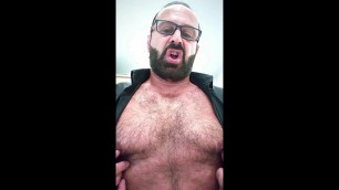 Handsome daddy bear hairy muscle Streep tease solo cum big