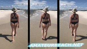 Big Ass Thong Bikini PAWG walks the beach (4K) - Vol 2