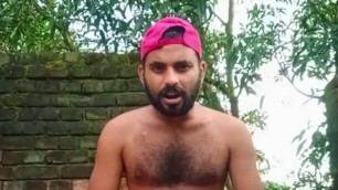 Indian boy walking, pissing and cuming