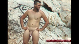 Gay jerking in the Nudist Gay Beach