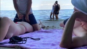 Stranger Puts Cream on me and gives a Quick Fuck on Public Beach