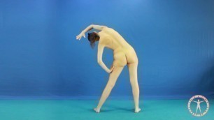 Julia V Earth Trains Naked in the Morning to Japanese Music. Rotations, Lifting, Bending...