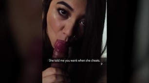 Cheating Wife Sends Snapchat to her Husband whilst Fucking his Boss!